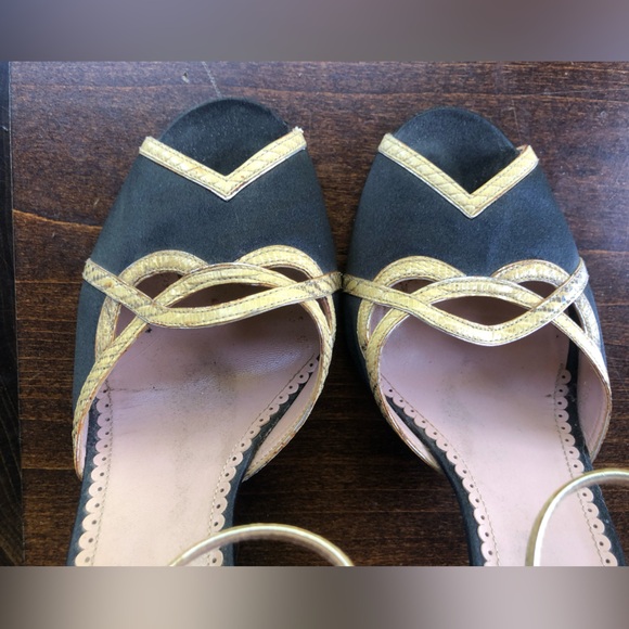 PRADA Satin Peep-toe Stiletto with Python Detailing and Crystal Heel - Picture 8 of 8